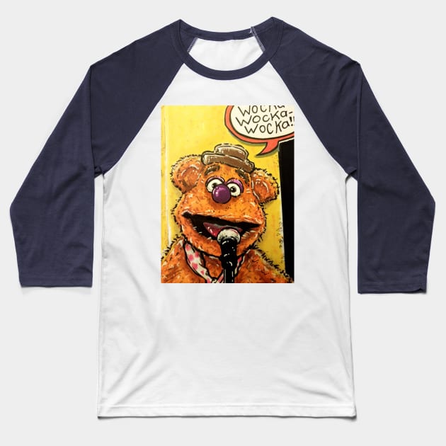 Fozzie Bear Art Baseball T-Shirt by dustinPrime